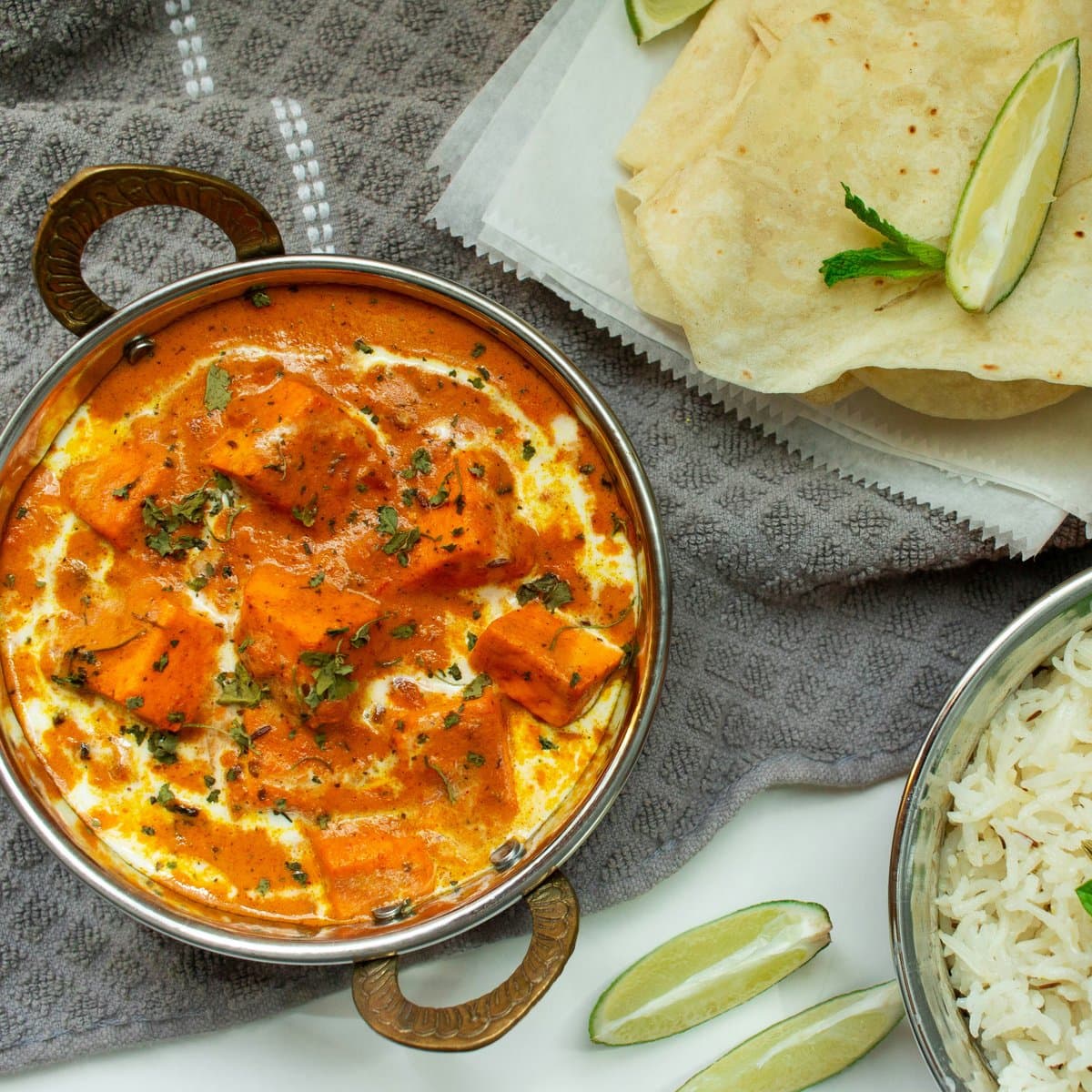 Vegetarian Combo (Paneer with Rice and Naan)